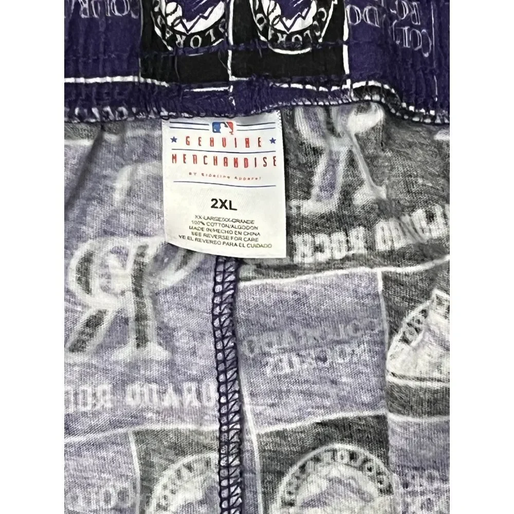 MLB Colorado Rockies Baseball Men's Pajama Lounge Shorts Size 2XL - Picture 3 of 4
